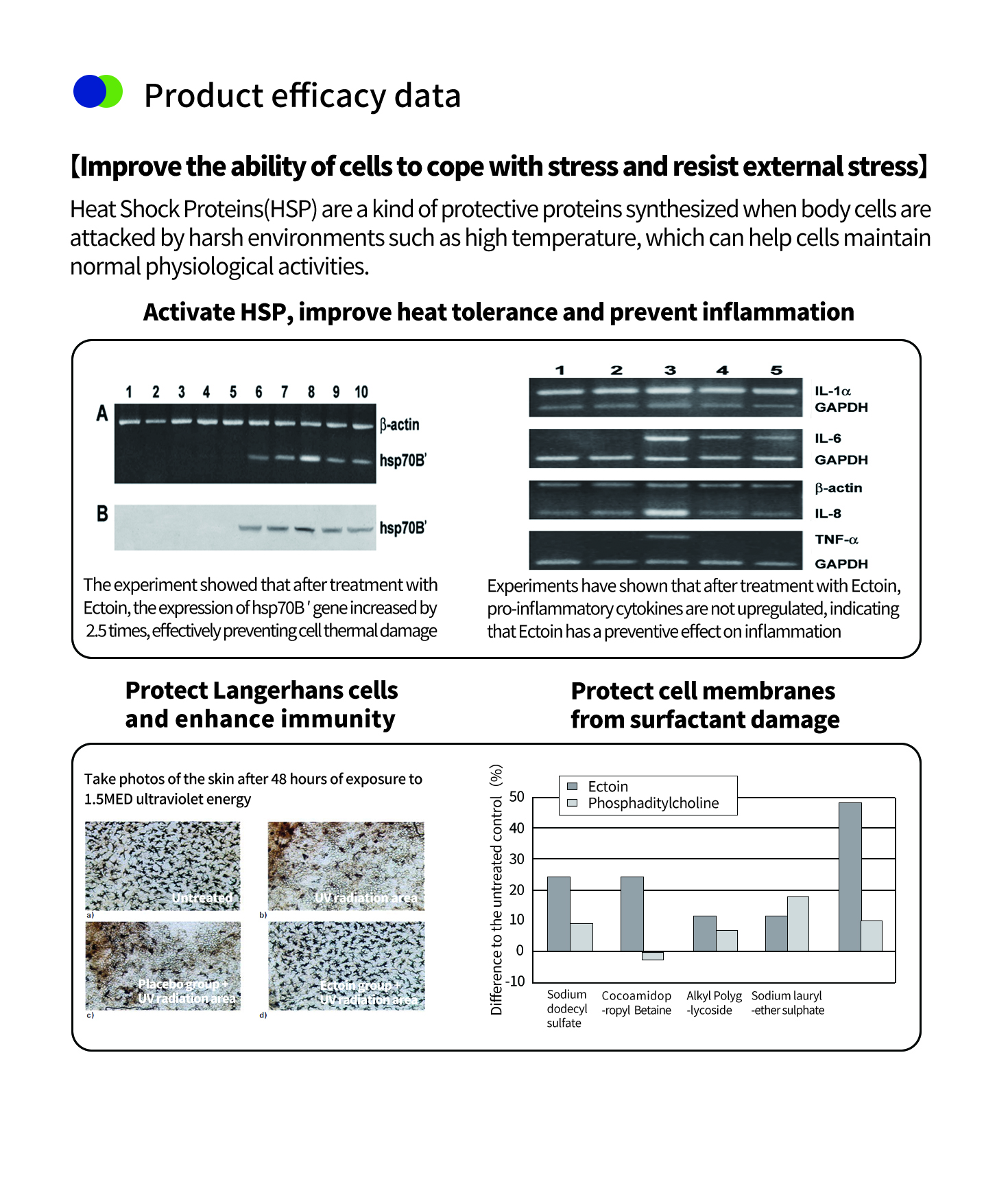 Polvo de ectoína para la piel