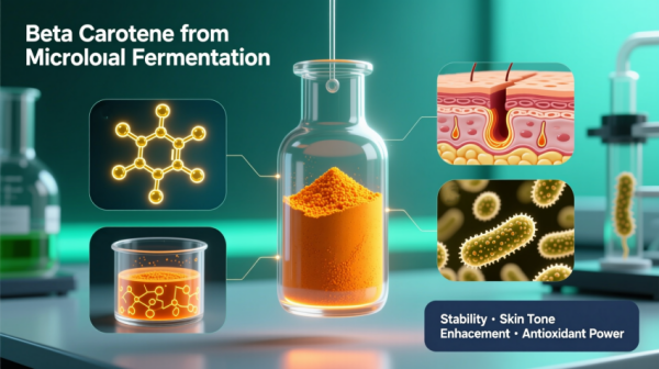 Betacaroteno en polvo: Tecnolog&iacute;a de fermentaci&oacute;n para mejorar el tono de la piel y obtener beneficios antioxidantes.